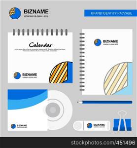 Graph Logo, Calendar Template, CD Cover, Diary and USB Brand Stationary Package Design Vector Template
