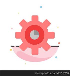 Graph, Marketing, Gear, Setting Abstract Flat Color Icon Template
