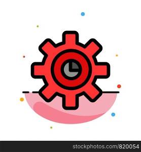 Graph, Marketing, Gear, Setting Abstract Flat Color Icon Template