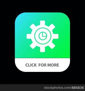 Graph, Marketing, Gear, Setting Mobile App Button. Android and IOS Glyph Version