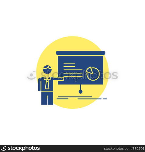 graph, meeting, presentation, report, seminar Glyph Icon.. Vector EPS10 Abstract Template background