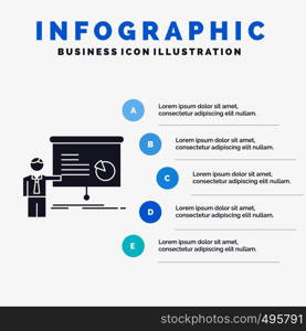 graph, meeting, presentation, report, seminar Infographics Template for Website and Presentation. GLyph Gray icon with Blue infographic style vector illustration.. Vector EPS10 Abstract Template background