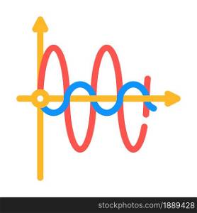 graph of electromagnetic waves color icon vector. graph of electromagnetic waves sign. isolated symbol illustration. graph of electromagnetic waves color icon vector illustration