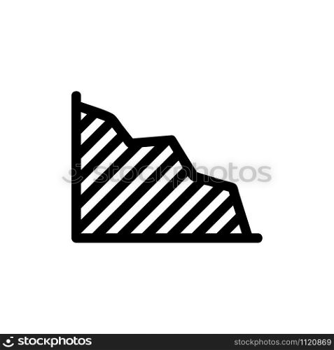 graph of reducing the indicators of the vector icon. A thin line sign. Isolated contour symbol illustration. graph of reducing the indicators of the vector icon. Isolated contour symbol illustration