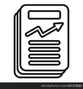 Graph paper icon outline vector. Business report. Chart data. Graph paper icon outline vector. Business report