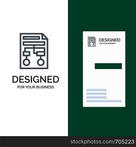 Graph, Paper, Process, Wireframe, Document Grey Logo Design and Business Card Template