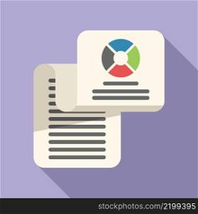Graph paper report icon flat vector. Finance market. Business document. Graph paper report icon flat vector. Finance market