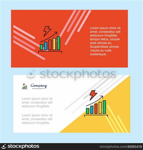 Graph rising abstract corporate business banner template, horizontal advertising business banner.