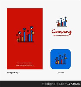 Graph rising Company Logo App Icon and Splash Page Design. Creative Business App Design Elements