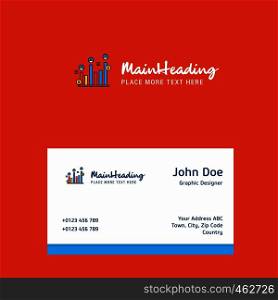 Graph rising logo Design with business card template. Elegant corporate identity. - Vector
