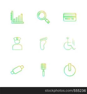 graph , search , credit card ,hospital ,foot , wheelchair , roller , spoon , on , off , icons , flat , icon , set , vector , qualilty , design , collection , creative ,