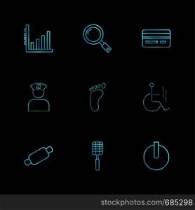graph , search , credit card ,hospital ,foot , wheelchair , roller , spoon , on , off , icons , flat , icon , set , vector , qualilty , design , collection , creative ,
