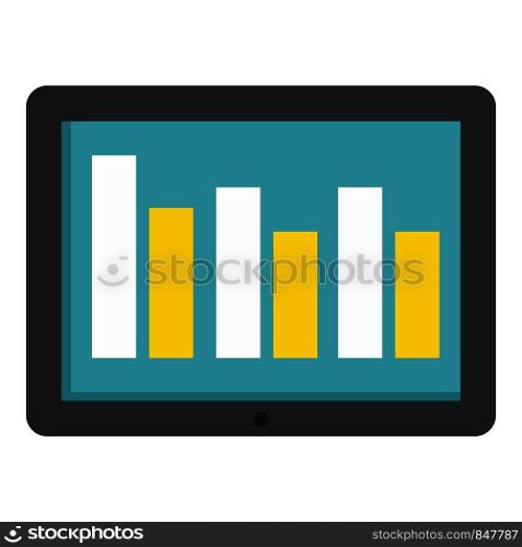 Graph tablet icon. Flat illustration of graph tablet vector icon for web design. Graph tablet icon, flat style