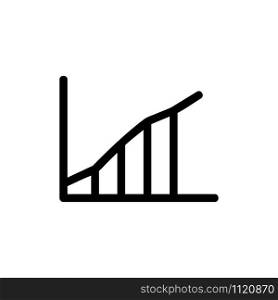 graph to increase the vector icon s performance. A thin line sign. Isolated contour symbol illustration. graph to increase the vector icon s performance. Isolated contour symbol illustration