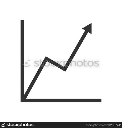 Graph top icon. Business data analysis symbol. Chart progress vector.