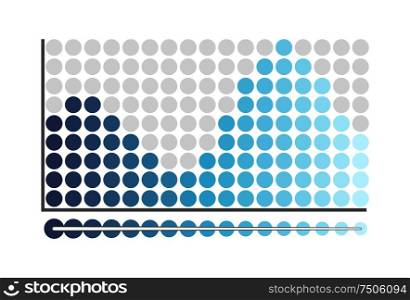 Graphic chart, representation of information report vector. Timeline with growing and falling down circles. Infographic flowchart with business data. Graphic Chart Representation of Information Report