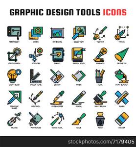 Graphic Design Tools , Thin Line and Pixel Perfect Icons