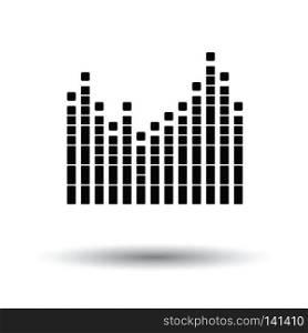 Graphic equalizer icon. White background with shadow design. Vector illustration.