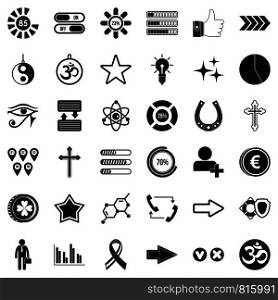 Graphic icons set. Simple style of 36 graphic vector icons for web isolated on white background. Graphic icons set, simple style