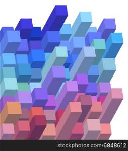 Graphic Illustration of 3D Cubical Abstract Background Design