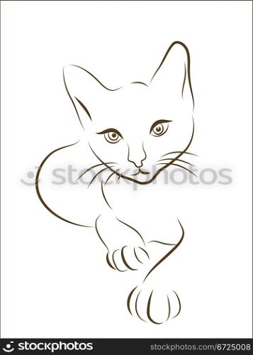 graphic illustration of hunting cat