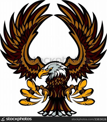 Graphic Mascot Image of a Flying Eagle with wings and Talons
