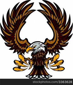 Graphic Mascot Image of a Flying Eagle with wings and Talons