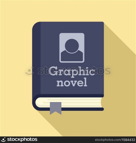 Graphic novel book icon. Flat illustration of graphic novel book vector icon for web design. Graphic novel book icon, flat style