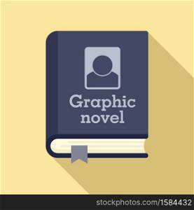 Graphic novel book icon. Flat illustration of graphic novel book vector icon for web design. Graphic novel book icon, flat style