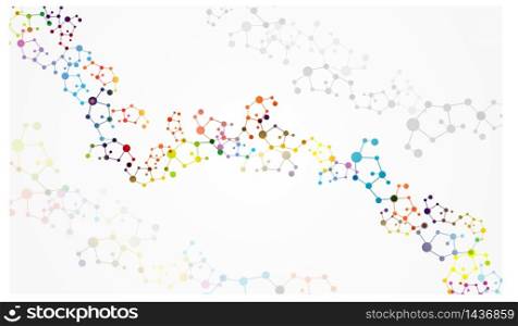 Graphic on isolated background molecular.Vector
