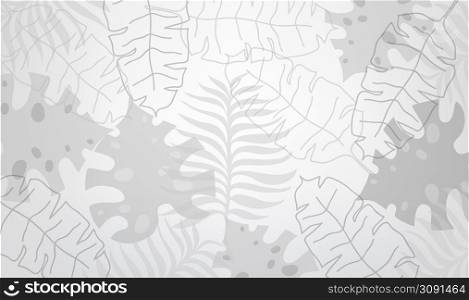 Graphic plant palm leaf tropic. Print black and white background style, exotic floral jungle. Trendy seamless vector pattern.. Graphic plant palm leaf tropic. Print black and white background style, exotic floral jungle.