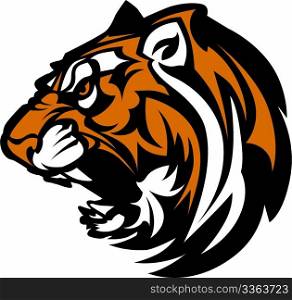 Graphic Team Mascot Image of a Growling Tiger Head