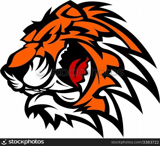 Graphic Team Mascot Image of a Tiger Head
