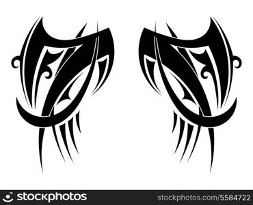 Graphic Tribal tattoo wings. Vector illustration