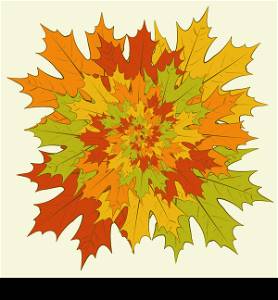 Graphic vector drawing - a maple leaves boquet. EPS10 vector.