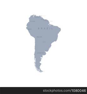 graphic vector map of central, south america. graphic vector map of central, south america, vector