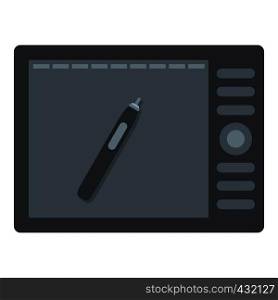 Graphics tablet icon flat isolated on white background vector illustration. Graphics tablet icon isolated