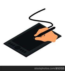 Graphics tablet icon. Isometric illustration of graphics tablet icon for web. Graphics tablet icon, isometric 3d style