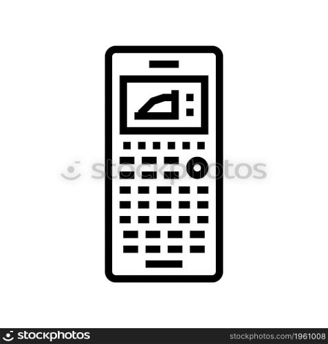 graphing calculator line icon vector. graphing calculator sign. isolated contour symbol black illustration. graphing calculator line icon vector illustration