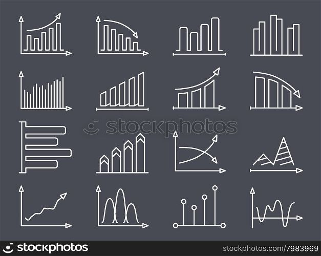 Graphs and Charts Line Icons