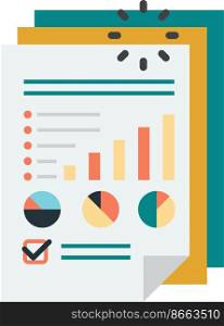 graphs and reports illustration in minimal style isolated on background
