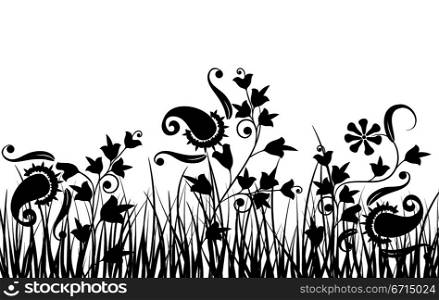 Grass and flower, vector