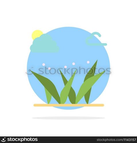Grass, Grasses, Green, Spring Abstract Circle Background Flat color Icon
