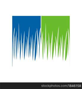 Grass icon, lawn care company logo design illustration.