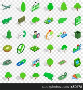 Grass icons set. Isometric style of 36 grass vector icons for web for any design. Grass icons set, isometric style