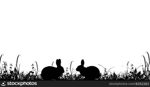 Grass natural silhouette as background. Vector illustration