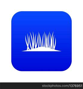 Grass on ground icon digital blue for any design isolated on white vector illustration. Grass on ground icon digital blue