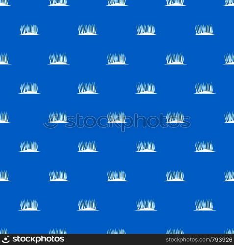 Grass on ground pattern repeat seamless in blue color for any design. Vector geometric illustration. Grass on ground pattern seamless blue