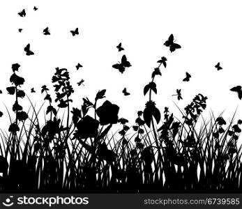 Grass silhouettes background