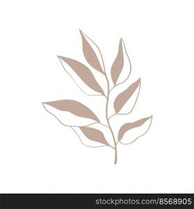 Grass sprig of forest plant line art. simple icon plant blade of grass